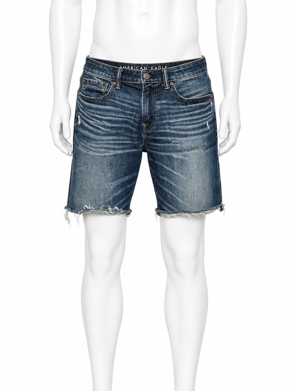 American Eagle Outfitters Distressed Dark Blue Denim Jean Shorts